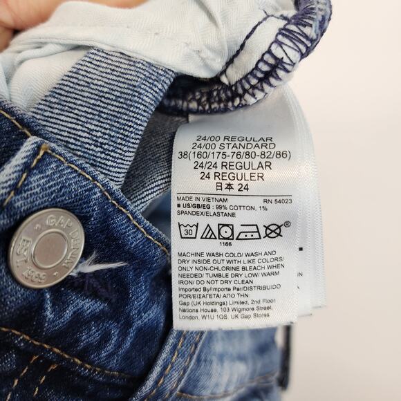 Gap Cheeky High Waist Cutoff Denim Shorts Size 00/24 Med Wash Button Fly Tomboy - Picture 12 of 13
